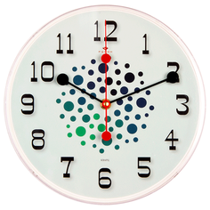 Часы настенные Абстрактные круги, диаметр 25 см, белый корпус Рубин