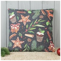 Подушка декоративная с фотопечатью Угощения 40х40 см, хлопок 34%, полиэфир 66% 4413203 Традиция