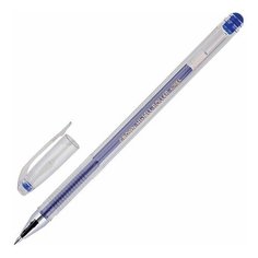 Ручка гелевая CROWN "Hi-Jell", синяя, корпус прозрачный, узел 0,5 мм, линия письма 0,35 мм, HJR-500B