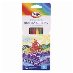 Фломастеры гамма "Классические", 6 цветов, вентилируемый колпачок, картонная упаковка, 180319_09 Gamma