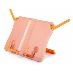 Подставка для книг юнландия, регулируемый наклон, прочный ABC-пластик, розовая, 237906