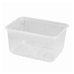 Одноразовые контейнеры 1500 мл, комплект 50 шт., без крышек, 179х132х89 мм, ПП, прозрачные, крышка 605091 Стиролпласт