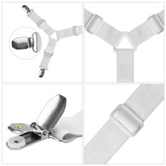 Набор Nesh Держатель для простыни. Зажим для простыни. Резинки - фиксаторы для удержания простыни, 4шт. Белый