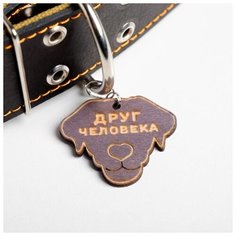 Ошейник комбинированный Пушистое счастье кожа-брезент, 53-66 см, 71*4,5 см