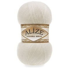 Пряжа Alize Angora Gold (Ангора Голд) 62 молочный 20% шерсть, 80% акрил 100г 550м 5шт