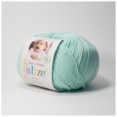 Пряжа Alize Baby Wool (Беби Вул) 19 водяная зелень 40% шерсть, 20% бамбук, 40% акрил 50г 175м 5шт