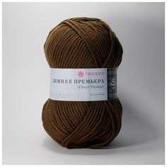 Пряжа Пехорка Зимняя премьера 62 каштан 50% мериносовая шерсть, 50% акрил 150м 100г 5шт