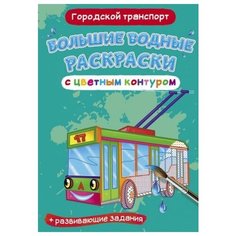 Раскраска CRYSTAL BOOK водная с цветным контуром. Городской транспорт 77277