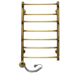 Полотенцесушитель электрический Domoterm Орфей П7 500x700 АБР EL, тэн слева, античная бронза