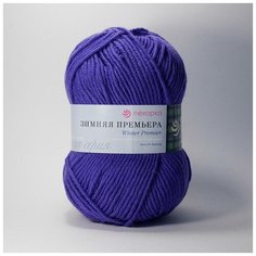 Пряжа Пехорка Зимняя премьера 384 яркая астра 50% мериносовая шерсть, 50% акрил 150м 100г 5шт