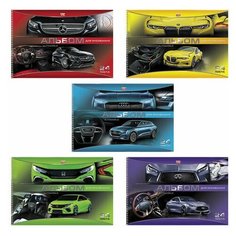 Альбом для рисования, А4, 24 листа, спираль, обложка картон, HATBER VK, 205х300 мм, "Автомир", 24А4Ссп, A211274