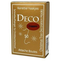 Крючки темно-золотые (медные) для елочных игрушек и украшений, 35х0.8 мм, упаковка 50 шт., Kaemingk 400002