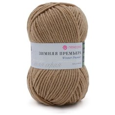 Пряжа Пехорка Зимняя премьера 270 мокрый песок 50% мериносовая шерсть, 50% акрил 150м 100г 5шт
