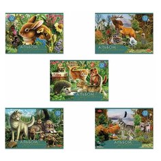 Альбом для рисования А4 32 л., скоба, обложка картон, HATBER, 205х290 мм, "Давай дружить", 32А4В