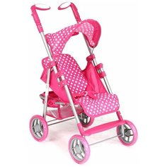 Коляска прогулочная Melobo для кукол (розовый/принт горошек) 9351 Corol