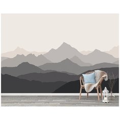 N01404 Фотообои Флизелиновые с виниловым покрытием Природа "Горы" 400х270 см Barton Wallpapers