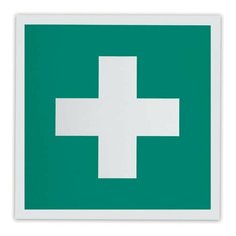 Знак "Аптечка первой медицинской помощи", 200х200 мм, самоклейка, фотолюминесцентный, ЕС 01 Foliant