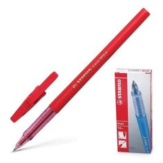 Ручка шариковая STABILO "Liner", красная, корпус красный, узел 0,7 мм, линия письма 0,3 мм, 808/40