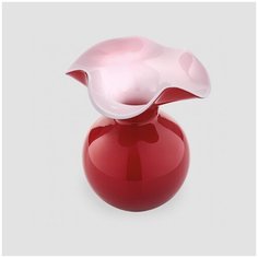 Стеклянная ваза для цветов, диаметр: 16 см, высота: 18 см, материал: стекло, цвет: красный 7288.1 Primula IVV