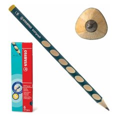Карандаш чернографитный STABILO, 1 шт., "Easygraph", HB, без резинки, для левшей, заточенный, 321/HB-6