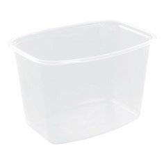 Одноразовый контейнер 750 мл, комплект 100 шт., без крышки, 138х102 мм, прозрачные, ПП, юпласт, ЮУПМ3316