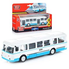Машина металл "Автобус ЛиАЗ-677" 15см, инерц.,(открыв. двери) инерц., в коробке Технопарк