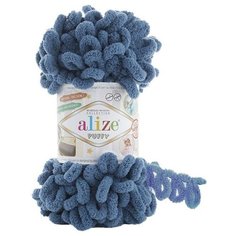 Пряжа Alize Puffy (Пуффи) 637 джинс 100% микрополиэстер 100г 9м 5шт