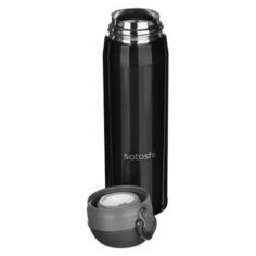 Термос-кружка Satoshi 0.45L, нержавеющая сталь, крышка на защелке, черный