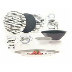 Столовый сервиз AMB JUNIA BLACK 46 предметов 6 персон Luminarc