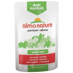 Влажный корм для кошек Almo Nature для вывода шерсти, с говядиной 70 г