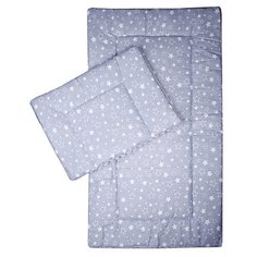 Набор в коляску, матрасик 70*35, подушка 25*35, вельбоа, бязь (Серый) Bam Bola