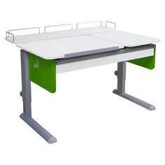 Стол детский Астек-Элара Твин-2 с ящиком и задней приставкой 115x85 см белый/зеленый/серый