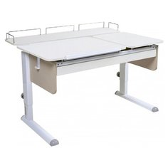 Стол детский Астек-Элара Твин-2 с ящиком и задней приставкой 115x85 см белый/береза/белый