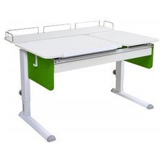 Стол детский Астек-Элара Твин-2 с ящиком и задней приставкой 115x85 см белый/зеленый/белый