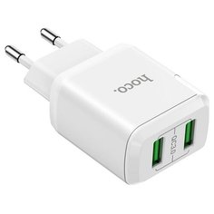 Сетевое зарядное устройство HOCO N6 2USB QC3.0 белое