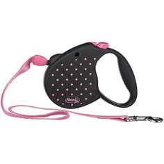Поводок-рулетка для собак Flexi Color S тросовый розовый 5 м