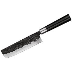 Нож накири Samura Blacksmith, лезвие 16.8 см с гвоздичным маслом и салфеткой, черный