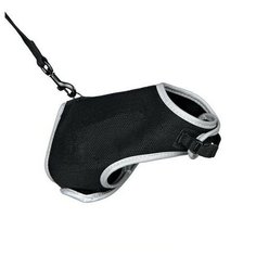 Trixie / Шлейка-жилетка для кошки с поводком, мягкая, XL, 36-54 см, 1,2м, черная