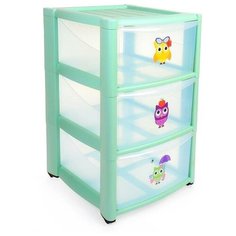 Пластишка Комод детский на колёсах, 3 ящика, микс