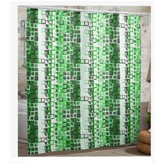 Штора для ванной комнаты без колец (с люверсами) Miranda 180*200 см. Водонепроницаемая. Сделано в Турции