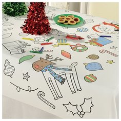 Новогодняя декорация: Скатерть-раскраска Новогодняя из бумаги (13520) Amscan