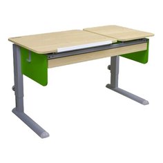 Стол детский Астек-Элара Твин-2 с ящиком 115x58 см береза/зеленый/серый