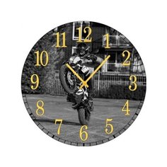 Часы настенные кварцевые SvS 3501778 Мотоциклист СВС