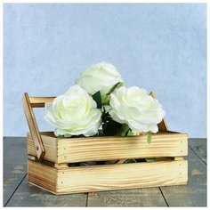 Кашпо деревянное Дарим Красиво 24,5*13,5*9 см, "Двушка Лайт", двухреечное, обжиг