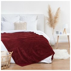 Плед Этель "Клетка" 200*220 см, цв.красный,корал-флис, 240гр/м2, 100% полиэстер 7091184