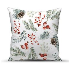 Подушка декоративная Ягодки 40х40 см, рогожка, полиэфирное волокно Традиция