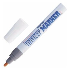 Маркер-краска лаковый (paint marker) MUNHWA, 4 мм, нитро-основа, алюминиевый корпус, серебряный, PM-06