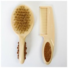 Roxy-kids Детская щеточка с расческой, ворс из натуральной щетины