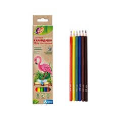 Карандаши цветные шестигранные "ZOO" 6 цв. (пластиковые) 29С 1739-08 Луч
