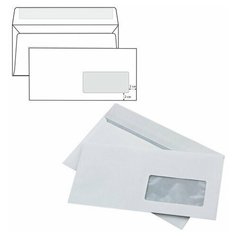 Конверты E65 (110х220 мм) правое окно, отрывная лента, 80 г/м2, комплект 1000 шт., внутренняя запечатка, Е65.03СО Курт